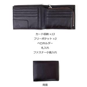折り財布 2つ折り メンズ 財布 黒 おしゃれ...の詳細画像2