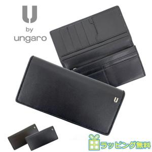 U by Ungaro ウンガロ 財布 二つ折り メンズ サイフ 革 羊革 黒 茶