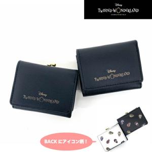 ツイステ 財布 レディース 大人 ディズニー グッズ  コンパクト TWISTED WONDERLAND  ツイステッドワンダーランド アイコンパターン 三つ折り財布 75035｜kabanmart