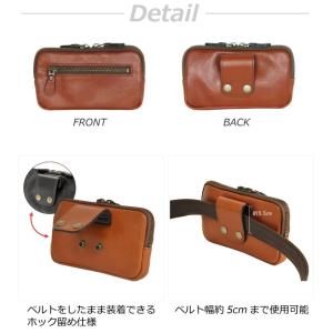 スマホケース ベルト通し 横 本革 ベルトルー...の詳細画像2