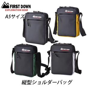 斜めがけバッグ メンズ ショルダーバック 斜め掛け 高校生 男子 キッズ 中学  FIRST DOWN-EX ファーストダウン スムース合皮 縦ショルダーバッグ 33002｜kabanya