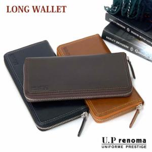 長財布 ファスナー財布 メンズ プレゼント おしゃれ 革 レザー 牛革 プレゼント 40代 30代 U.P renoma レノマ サファリ ラウンドファスナー長財布 61r652