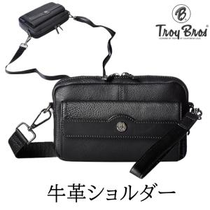 ミニショルダーバッグ メンズ 革 ミニショルダー 本革 横型 2way スマホ TroyBros トロイブロス シュリンク 横型ショルダーバッグ 7012