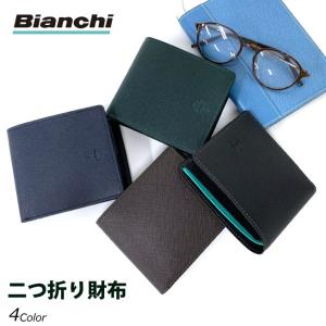 Bianchi（ビアンキ） 二つ折り財布 メンズ 本革 革 財布 ファスナー