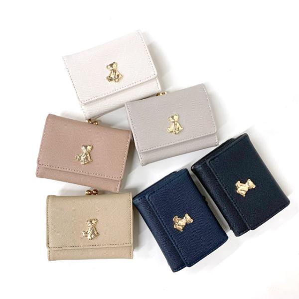 高校生 財布 女子 中学 三つ折り財布 小学生 お財布 レディース 財布 がま口  くま シンプル ...