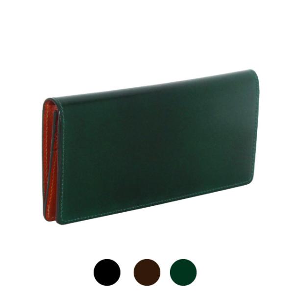長財布/CORDOVAN(コードバン） 二つ折り 長サイフ(小銭入れなし） /ly1000/ 財布 ...