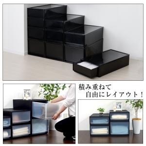 収納ボックス 引き出し 黒 ブラック 1段 ク...の詳細画像2