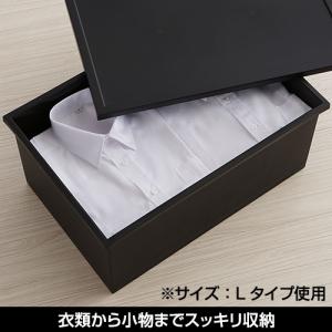 収納ボックス Lタイプ 黒 ブラック モノトー...の詳細画像3