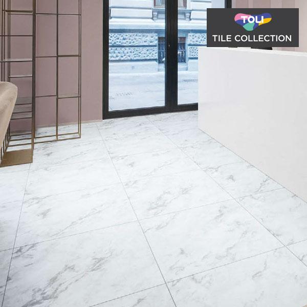 東リ ビニル床タイル LVT 2022-2025 プリントタイル ロイヤルストーン・モア ホワイトマ...