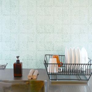 壁紙 貼って はがせる 粘着シート ハッテミー ヴィンテージ タイル アンティーク ATOG-02 ミント 65cm×2.6m