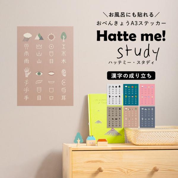 漢字 風呂 はがせる ポスター A3サイズ 入学祝 知育 学習 Hatte me Study ハッテ...