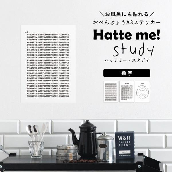 貼ってはがせる ステッカー 数字 素数 A3サイズ Hatte me Study ハッテミースタディ...