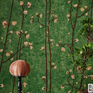 はってはがせる 輸入壁紙 オランダ BN 53cm×10m ゴッホ 油絵 絵画 植物 花 緑 グリーン 220024
