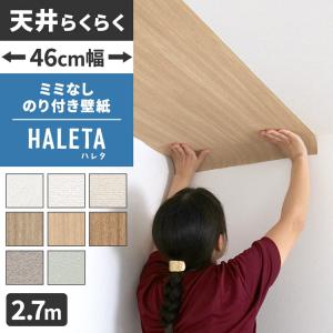 壁紙 のり付き 天井 ミミなし スリット壁紙 46cm幅 2.7m クロス 張り替え 自分で 無地 木目 コンクリート HALETA ハレタ