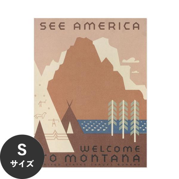 水だけで貼れる はがせる アートポスター グラフィックアート 旅行 Sサイズ 34x45cm 賃貸O...