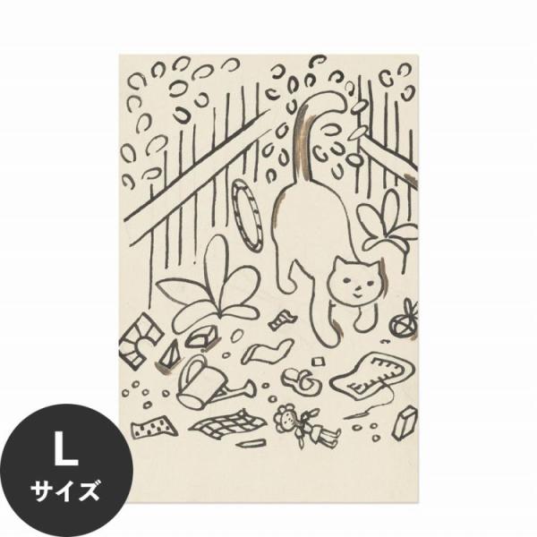 はがせる アートポスター インテリア Lサイズ 60×90 イラスト 猫 ネコ 大きい 賃貸OK 水...