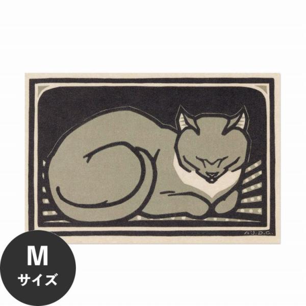 猫 ポスター ねこ イラスト アートポスター  木版画 水だけで貼れる HP 00231 Mサイズ ...