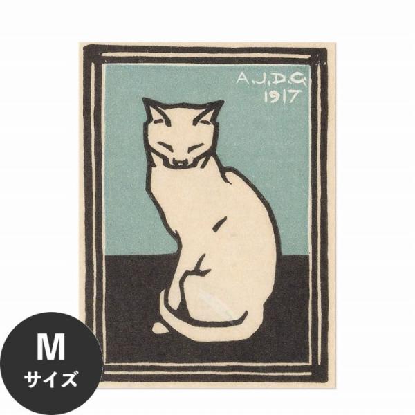 猫 ポスター ねこ イラスト アートポスター  木版画 水だけで貼れる HP 00232 Mサイズ ...