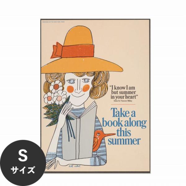 はがせる アートポスター インテリア Sサイズ 32×45 イラスト 本 ブック 少女 賃貸OK 水...