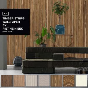 壁紙 はがせる 輸入壁紙 TIMBER STRIPS WALLPAPER 1ロール単位 寄木デザイン PIET HEIN EEK 全7柄 巾48.7cm×10m｜kabegamiya-honpo