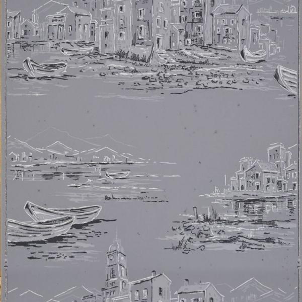 輸入壁紙 Vintage Wallpaper / WD-321 ヴィンテージ レトロ スケッチ 風景...