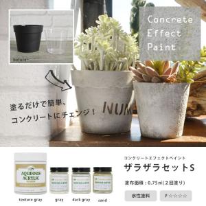 ペンキ 水性塗料 コンクリートエフェクトペイント ザラザラセットS 塗布面積 2回塗り 0.75平米