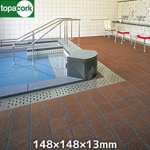 コルク 東亜コルク 浴室用コルクタイル バスコ (無塗装）浴室フロア用 148X148X13mm(面取）
