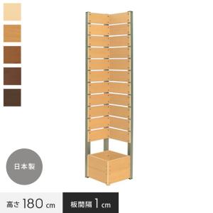 フェンス 樹脂 プランターと目隠しフェンスの合わせ技 簡単設置 樹脂製 ボックス付きコーナーフェンス 1cm間隔 幅36cm×高さ180cm｜kabegamiyasan