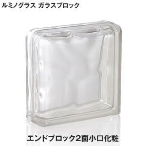 ガラスブロック ルミノグラス コーナーシリーズ エンドブロック2面小口化粧 5個入｜kabegamiyasan
