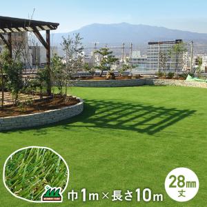 人工芝 遮光性・透水性抜群 屋上用 リアル人工芝 メモリーターフ AIR 28mm丈 （1m×10m）