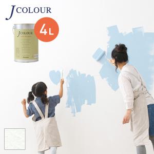 塗料 ペンキ 壁紙の上から塗れる人にやさしい水性ペイント J COLOUR（Jカラー） 4L スノウホワイト WH-1a｜kabegamiyasan