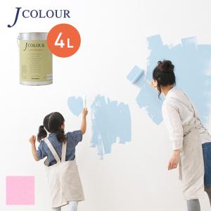塗料 ペンキ 壁紙の上から塗れる人にやさしい水性ペイント J COLOUR（Jカラー） 4L プレシャスピンク BL-2a｜kabegamiyasan
