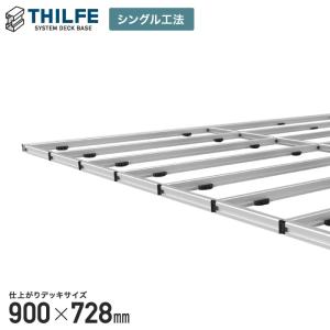 ウッドデッキ 部材 シングル工法 THILFE 根太セット 900×728mm｜kabegamiyasan