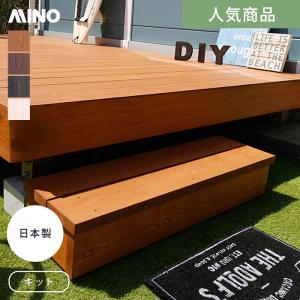 ウッドデッキ MINO 彩木ガーデンデッキ DIYキット 床板並び方向（縦貼り） デッキサイズW寸4568mm×D寸1000mm(品番DG4510)__mino-ayagi-kit-a｜kabegamiyasan