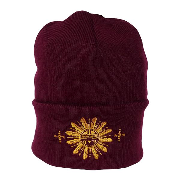 メール便可 サンフェイス 太陽神 刺繍 ニットキャップ ニット帽 帽子 インディアン カチーナトレー...