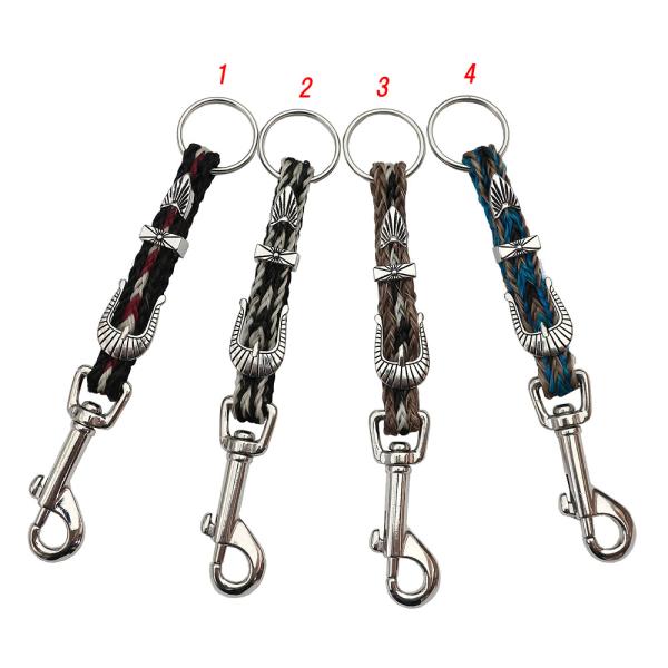 メール便可   キーホルダー ホースヘアー 馬毛 ナスカン バックル付き キーチェーン KEY040