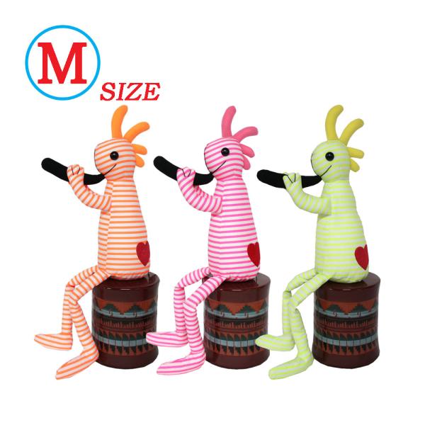 メール便可 ココペリ ぬいぐるみ 人形 ボーダー 縞模様 しましま ネオンカラー Ｍサイズ Ｒ４Ｔ ...