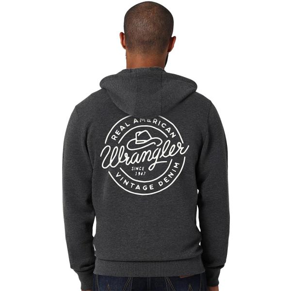 ラングラー Ｗｒａｎｇｌｅｒ ジップアップ パーカー アウター カウボーイハット 裏起毛 グレー O...