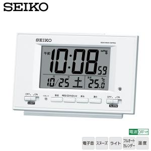 電波 めざまし 温度 時計 SQ778W セイコー SEIKO クロック アラーム カレンダー 自動点灯 温度計 お取り寄せ｜kadecoco