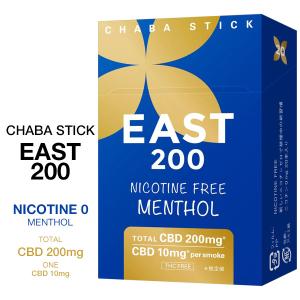 CHABA STICK 茶葉 スティック EAST 200 CBD 禁煙 タバコ ニコチン 0 禁煙サポート リラックス効果 睡眠の質向上 節煙 減煙 気分転換 1箱 お取り寄せ｜kadecoco