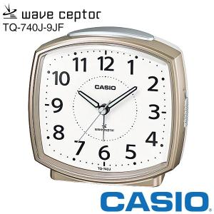 カシオ 電波 めざまし 時計 TQ-740J-9JF CASIO ベル音 スヌーズ 秒針停止 ライト アナログ クロック お取り寄せ｜kadecoco