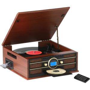 CD レコード ラジカセ プレーヤー SD USB 録音 再生 内蔵スピーカー 木目調 多機能レコードプレーヤー TCD-291EC