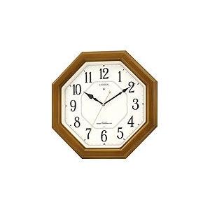 RHYTHM(リズム) 4MY861-006 茶メタリック色光沢仕上 白 電波掛け時計