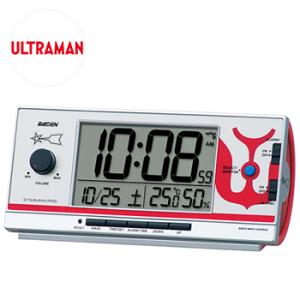 CQ165S セイコー ウルトラマン 電波目覚まし時計 銀色メタリック塗装