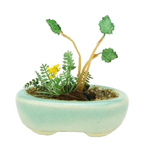 H-4545782017755 プラッツ 1／12 THE BONSAI 小判鉢寄せ植え（水色） 完...