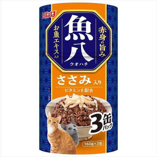 P-4901133690853 いなばペットフード 魚八 ささみ入り 160g×3缶