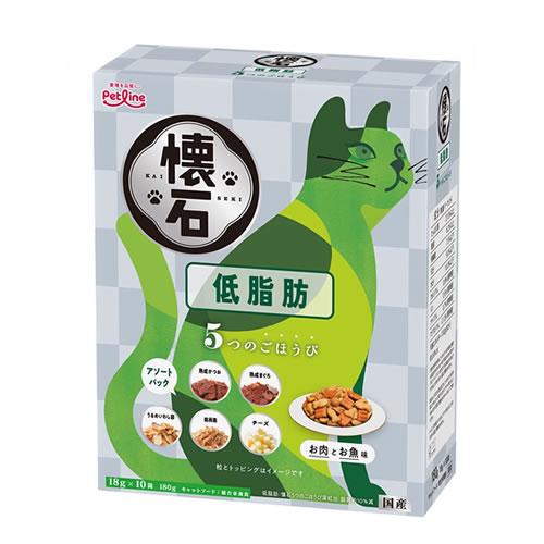 P-4902418004556 ペットライン 懐石 5つのごほうび 低脂肪 180g お肉とお魚味 ...