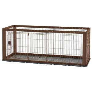 リッチェル 木製スライドペットサークル ワイド ダークブラウン ( 1台