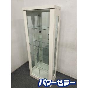 大川家具/木村商事 コレクションボード キュリオケース LEDライト付 ホワイト 幅60 中古家具 店頭引取歓迎 R8377｜kadenset3