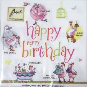 ペーパーナプキン[OK] HAPPY PEPPY　10枚入り[Ambiente] バースデイ　誕生日